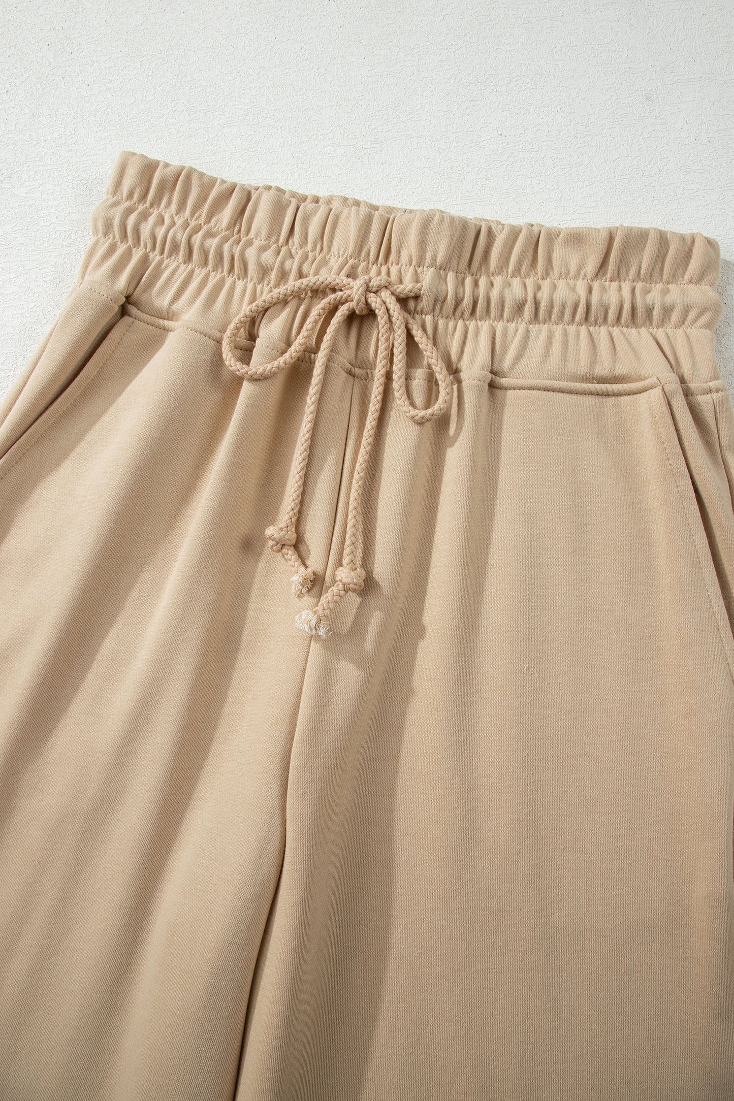 Clearly Aqua Solid Color Loose Tee Drawstring Wide Leg Pants 2pcs Outfit