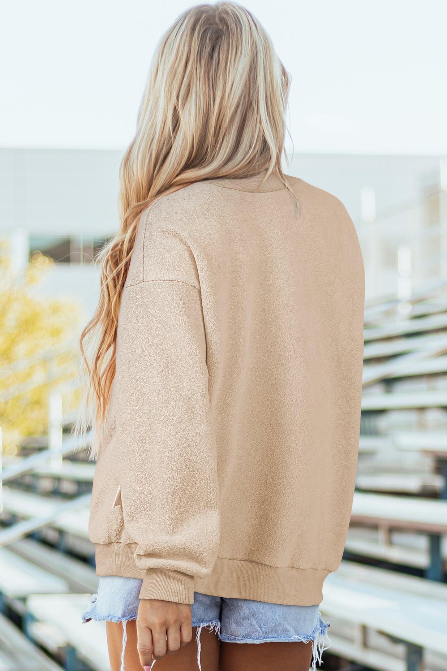 Racing Red Oversize Drop Shoulder Reversible Mock Neck Sweatshirt