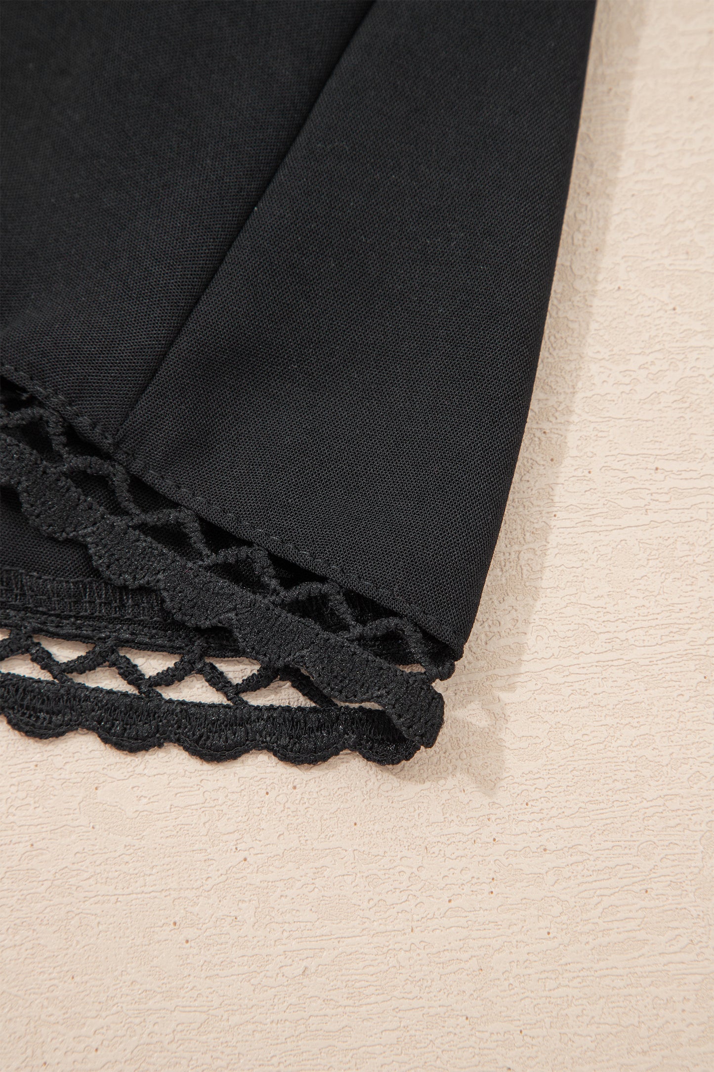 Navy Blue Plus Size Frilled Elastic Waist Lace Trim Boho Ruffled Shorts