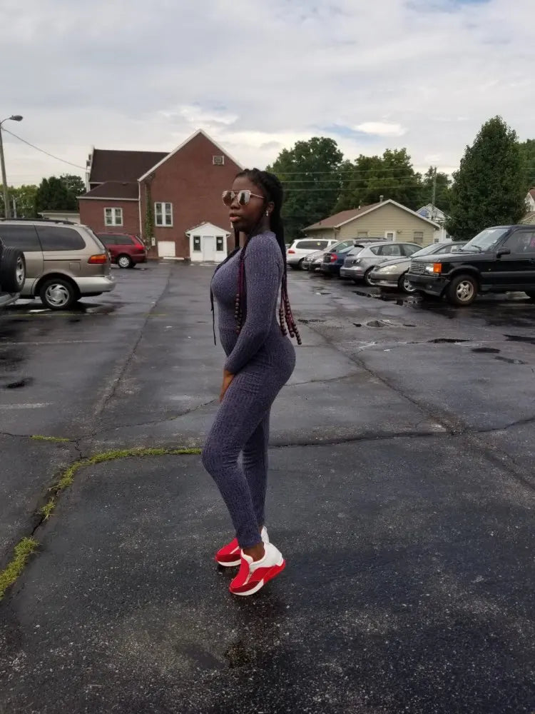 Rompers Women Jumpsuit 2024 New Fashion Long Sleeve Sexy v Cross Bandage Neck Knitted Bodycon Long Pant Slim Sweater Jumpsuits