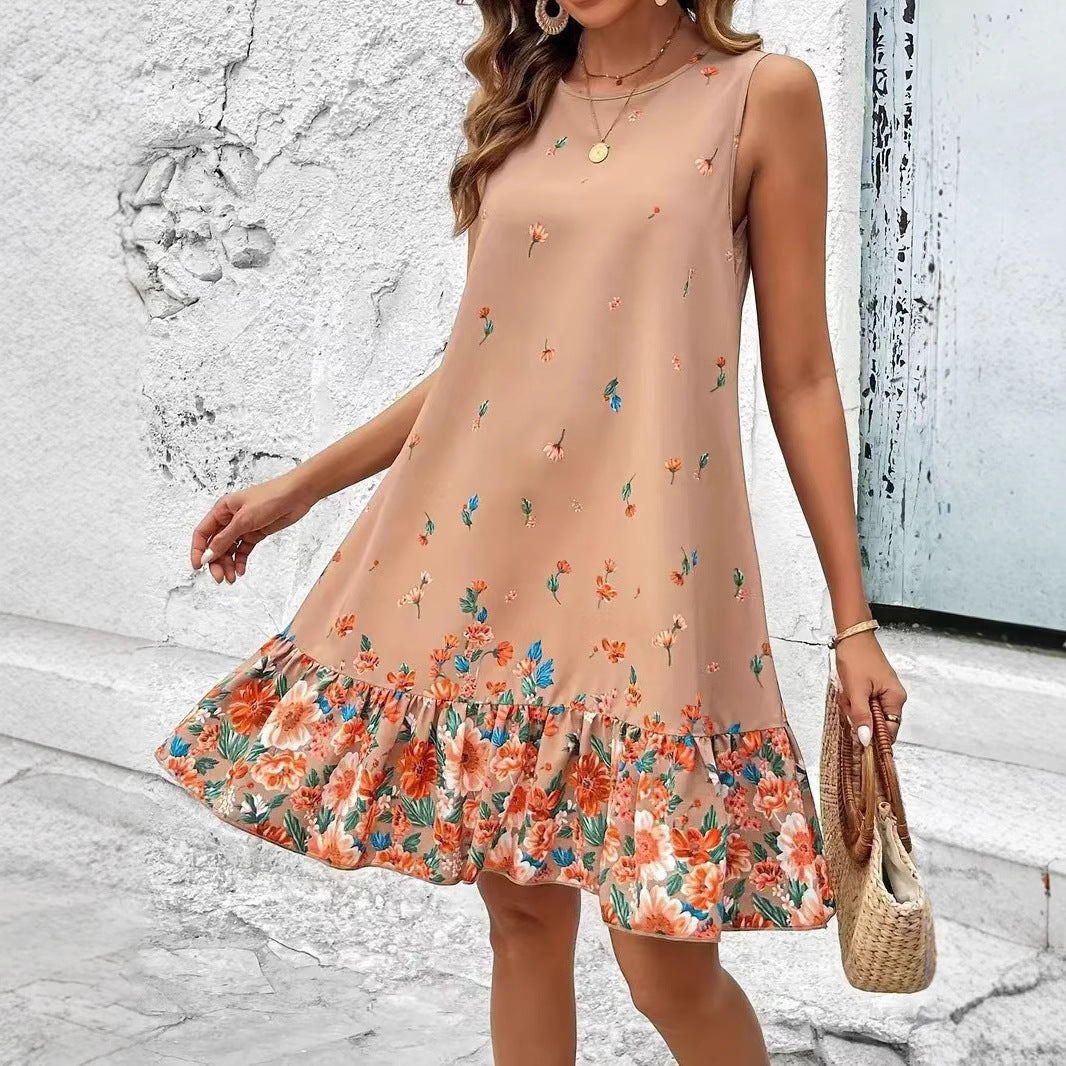 Short Sleeve Dress Women's Mid-length