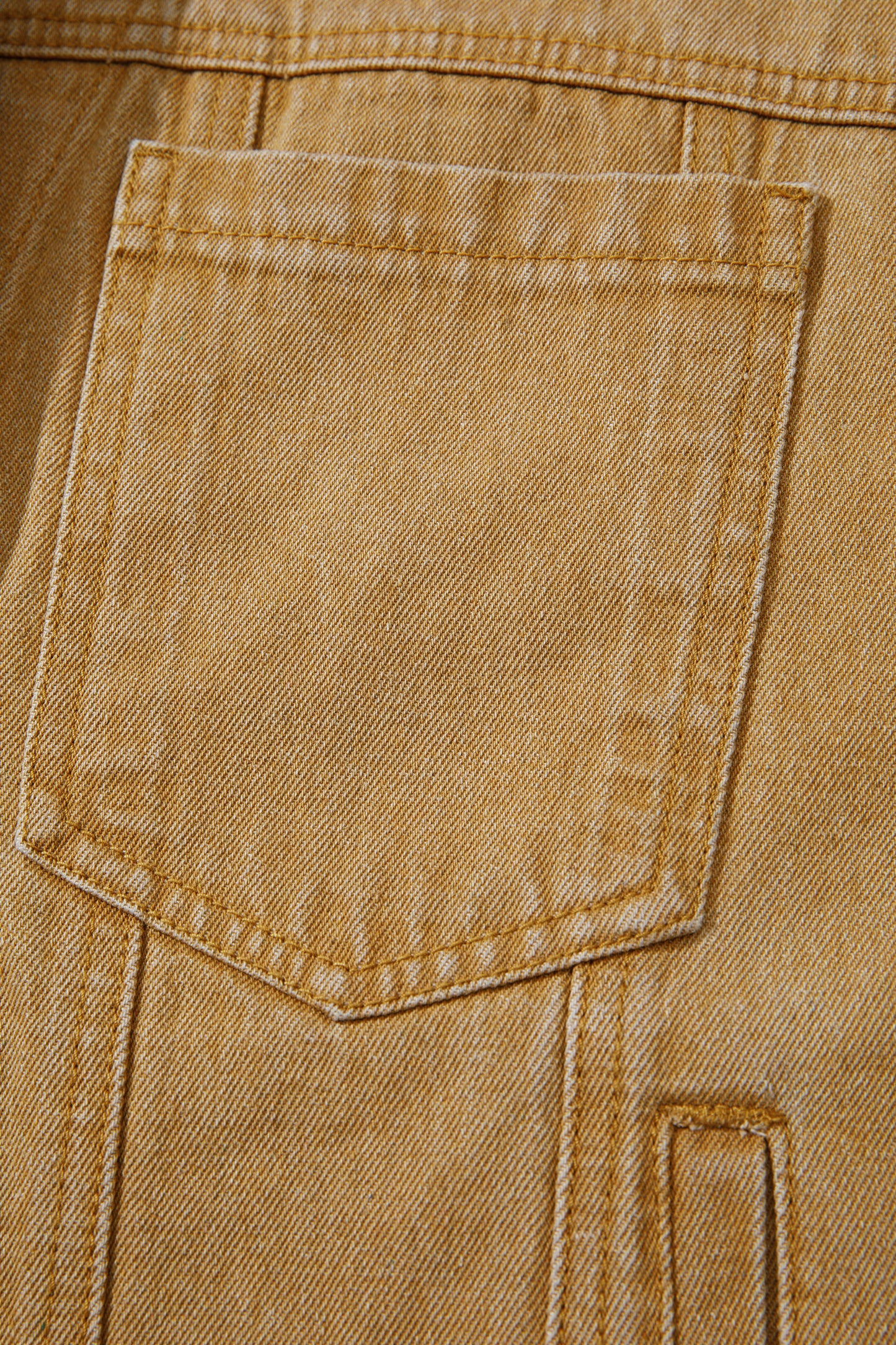 honey gold Metal Button Front Long Sleeve Collar Denim Jacket