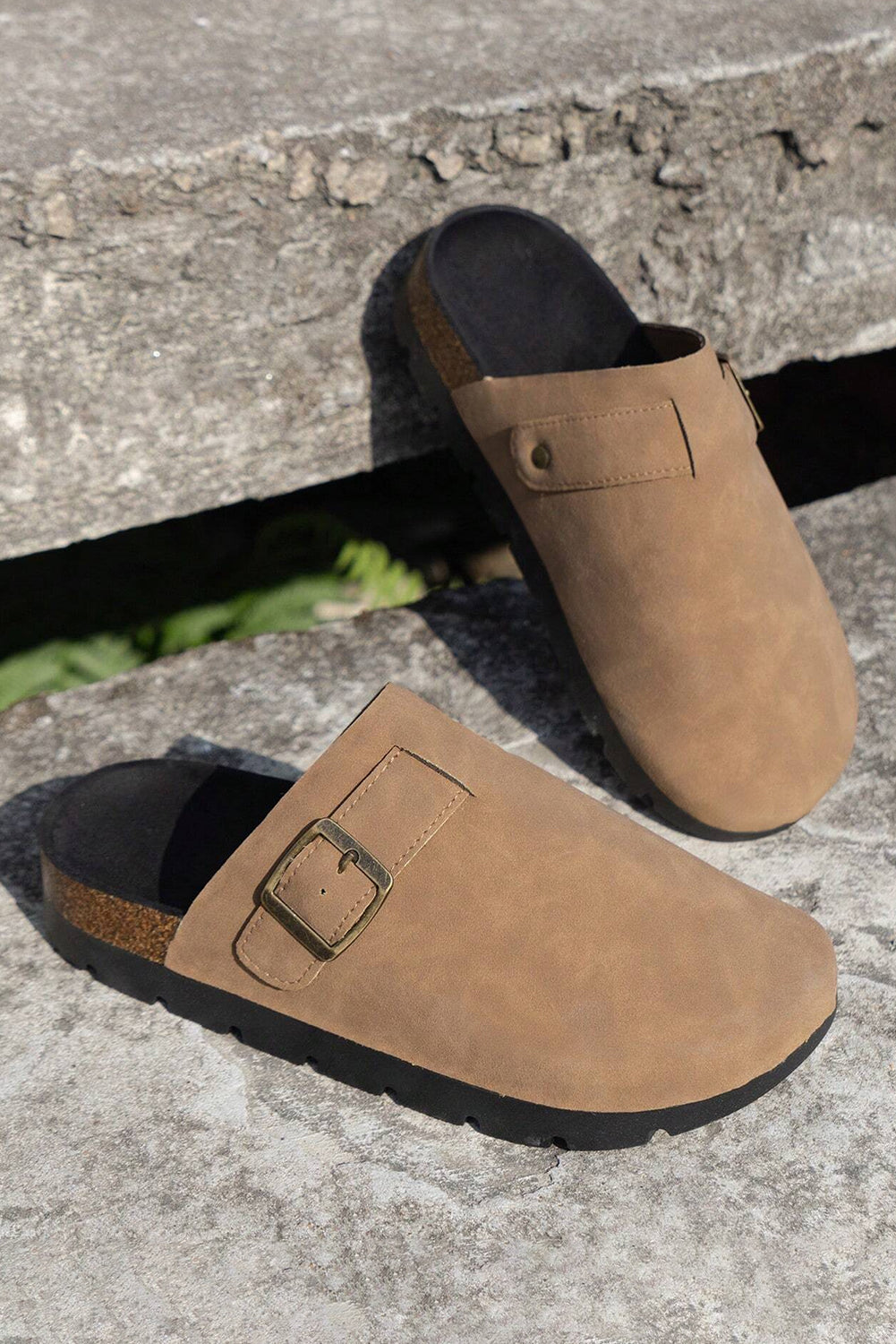 Light French Beige Slip On Platform Shoes