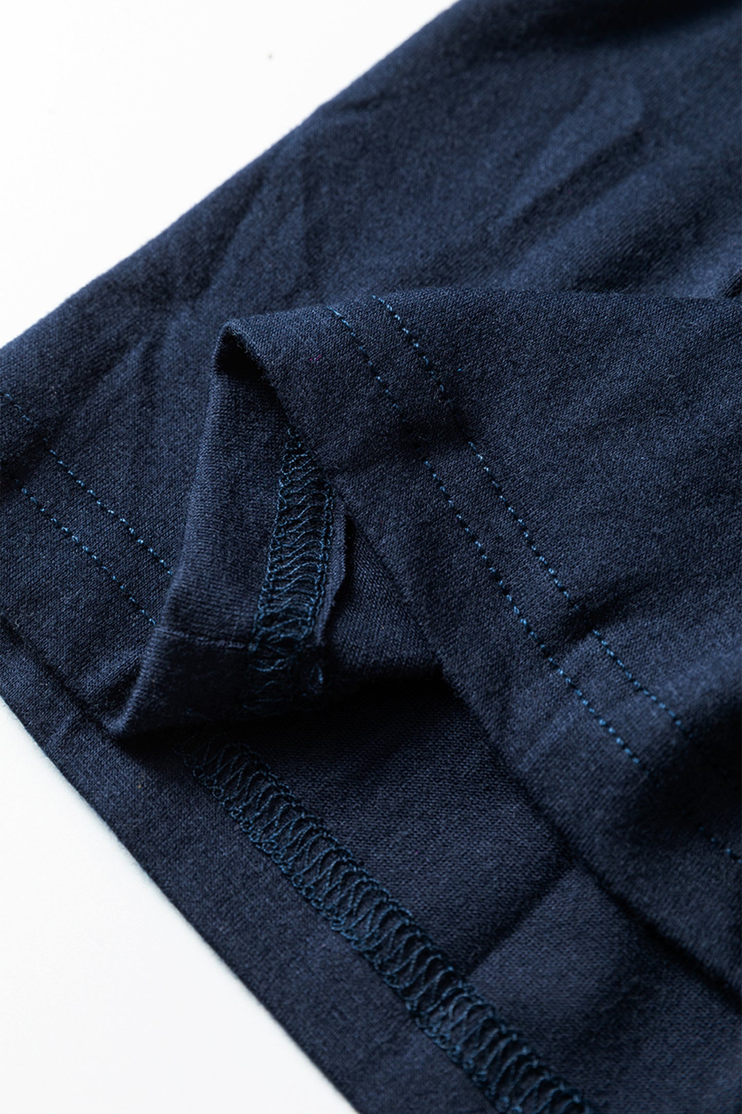 Navy Blue Frilled Drawstring High Waist Wide Leg Pants