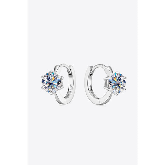 2 Carat Moissanite 925 Sterling Silver Huggie Earrings