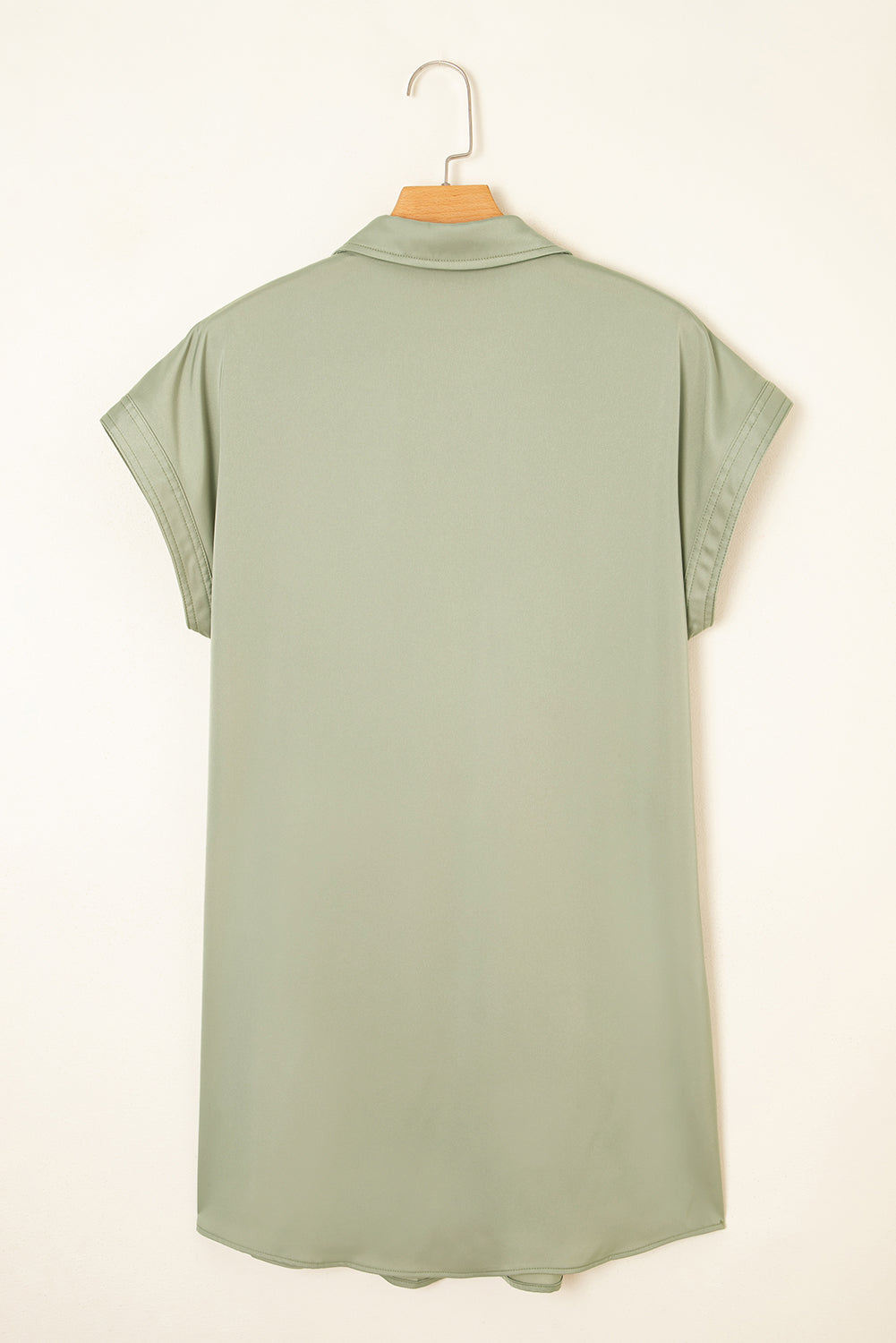 Laurel Green Buttoned Collar Shift T-shirt Mini Dress