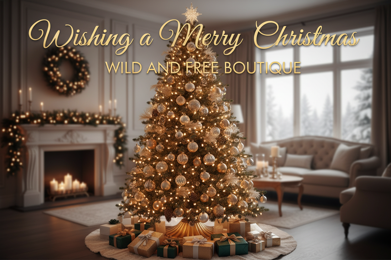 christmas tree with lights Wishing a Merry Christmas Wild and Free Boutique need to make sure it fits the theme i want to see all of the tree the first one was to big