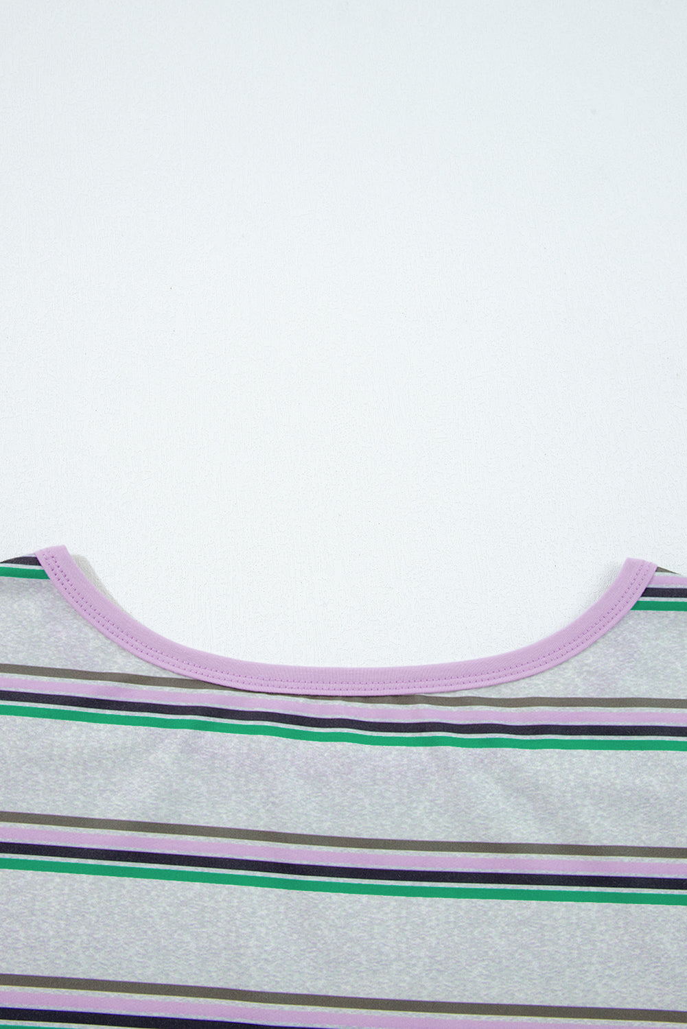 Purple Stripe Oversize Drop Shoulder Long Sleeve Casual Top