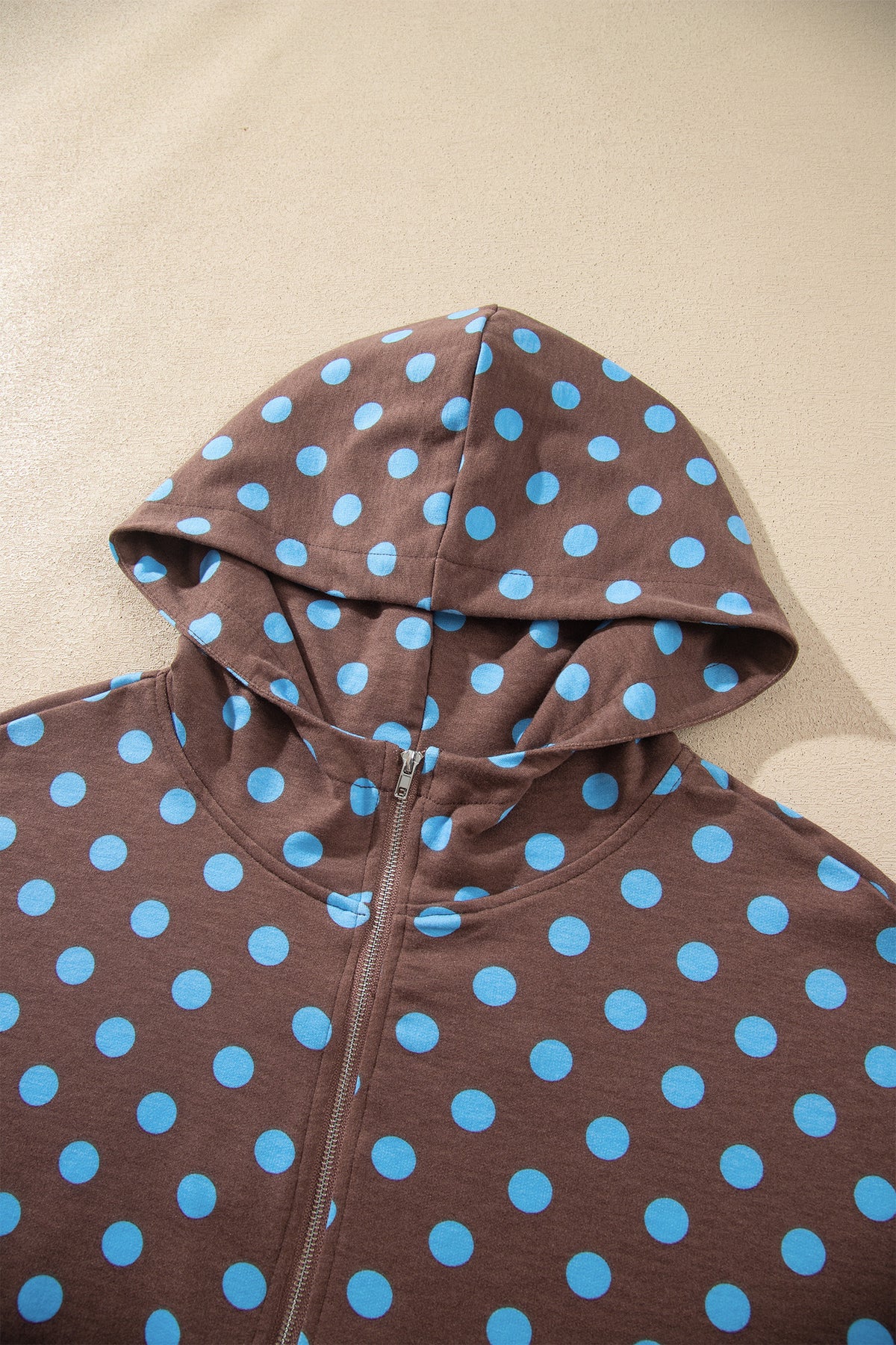 Pink Polka Dot Hooded Long Sleeve Top Casual Mini Skort Set