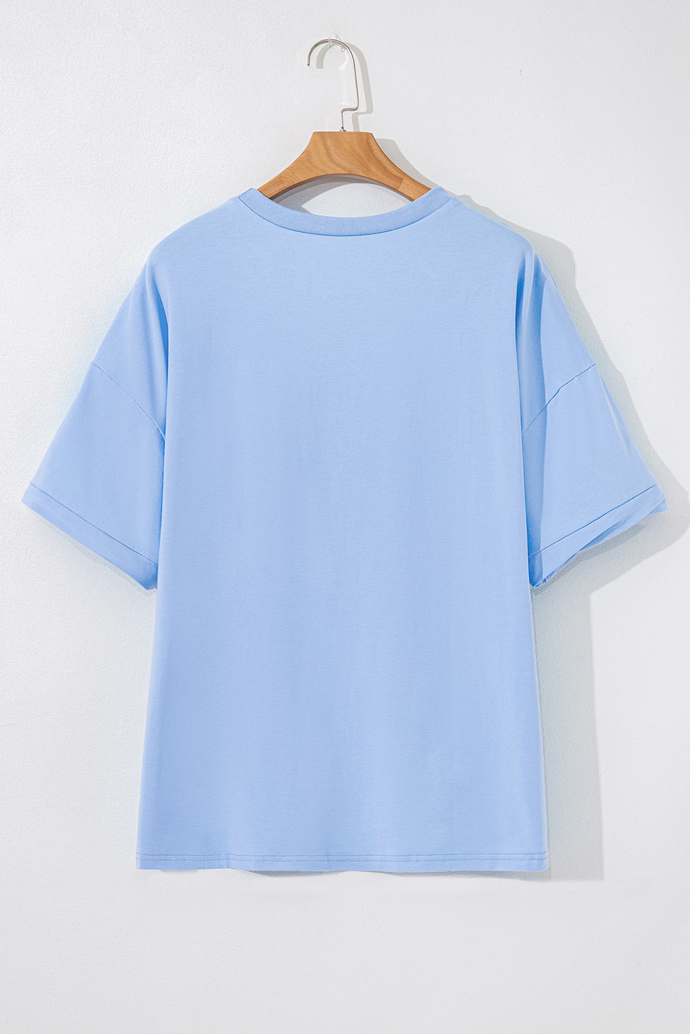 Myosotis Loose Half Sleeve Hi Low Hem T Shirt