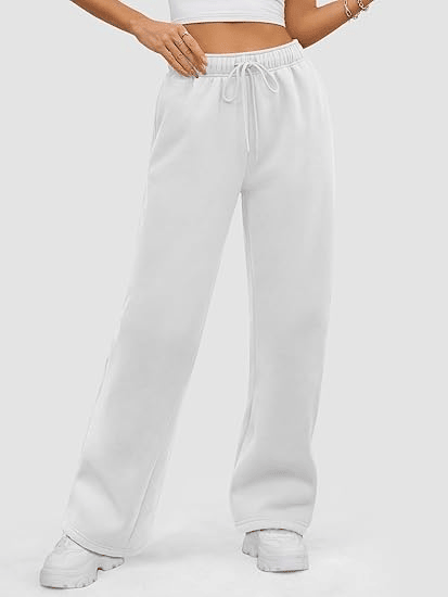 Womens Sweatpants Baggy Wide Fleece Lined Straight Leg Pants