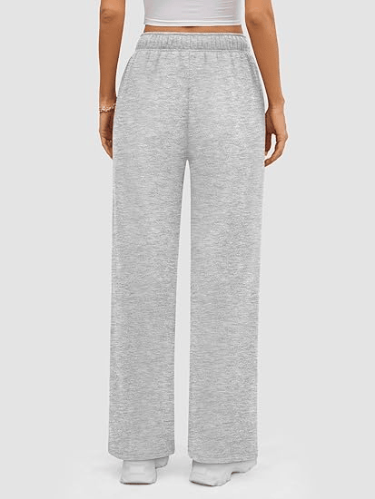 Womens Sweatpants Baggy Wide Fleece Lined Straight Leg Pants