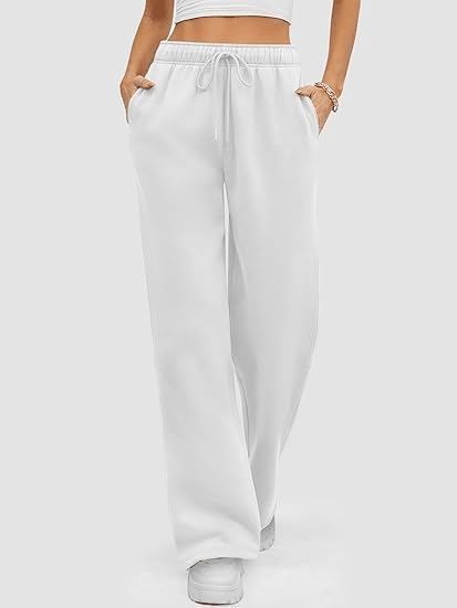 Womens Sweatpants Baggy Wide Fleece Lined Straight Leg Pants