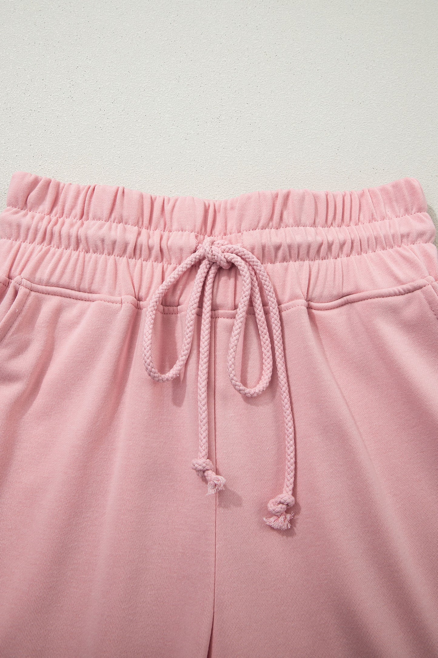 Clearly Aqua Solid Color Loose Tee Drawstring Wide Leg Pants 2pcs Outfit
