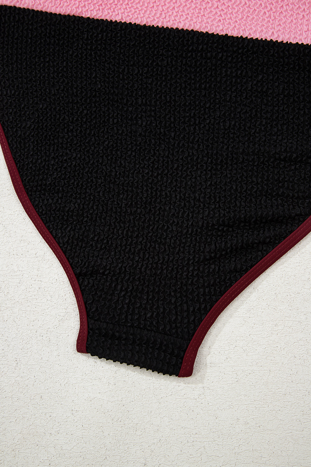 Burgundy Color Block High Waisted Sexy Bikini Set