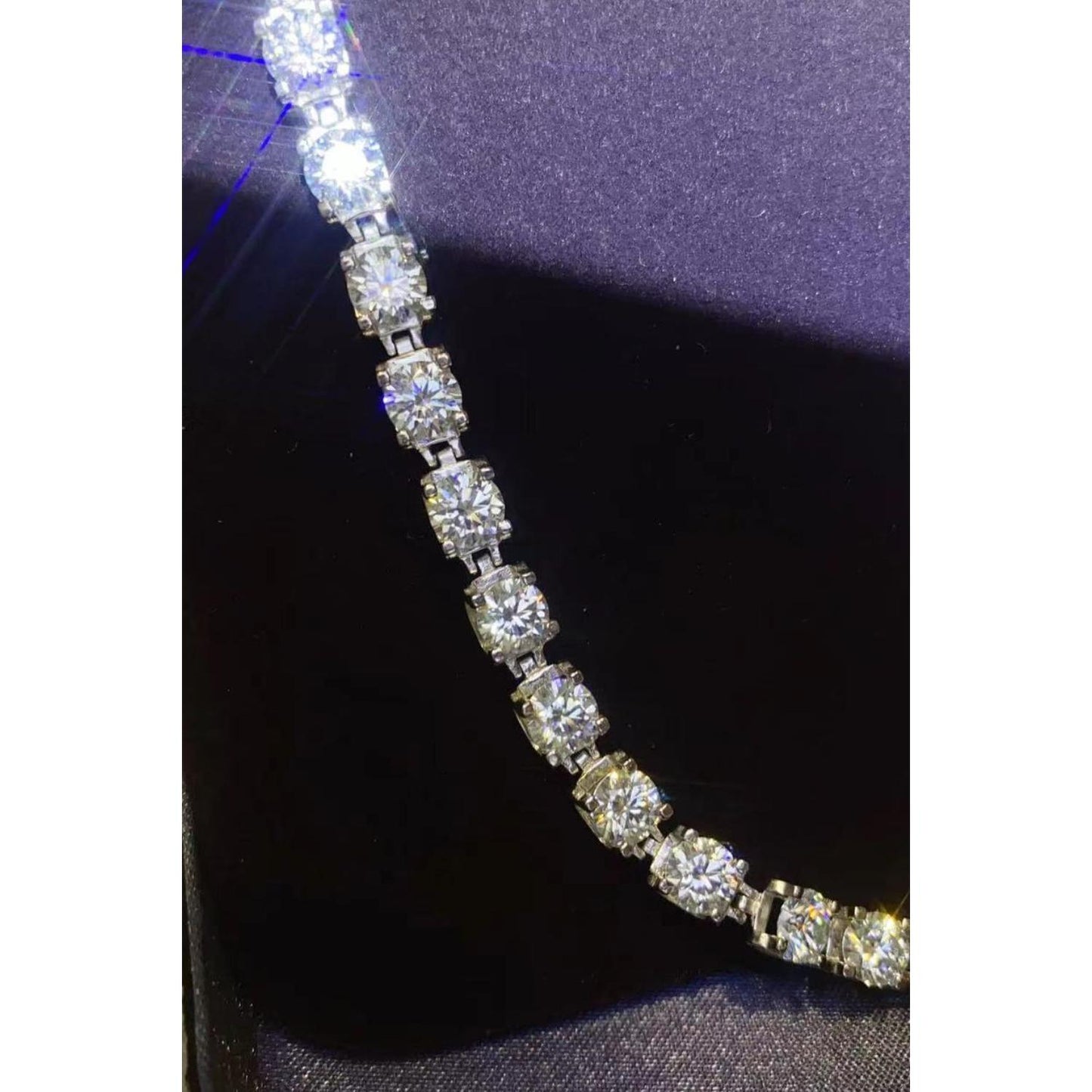 10 Carat Moissanite Platinum-Plated Bracelet