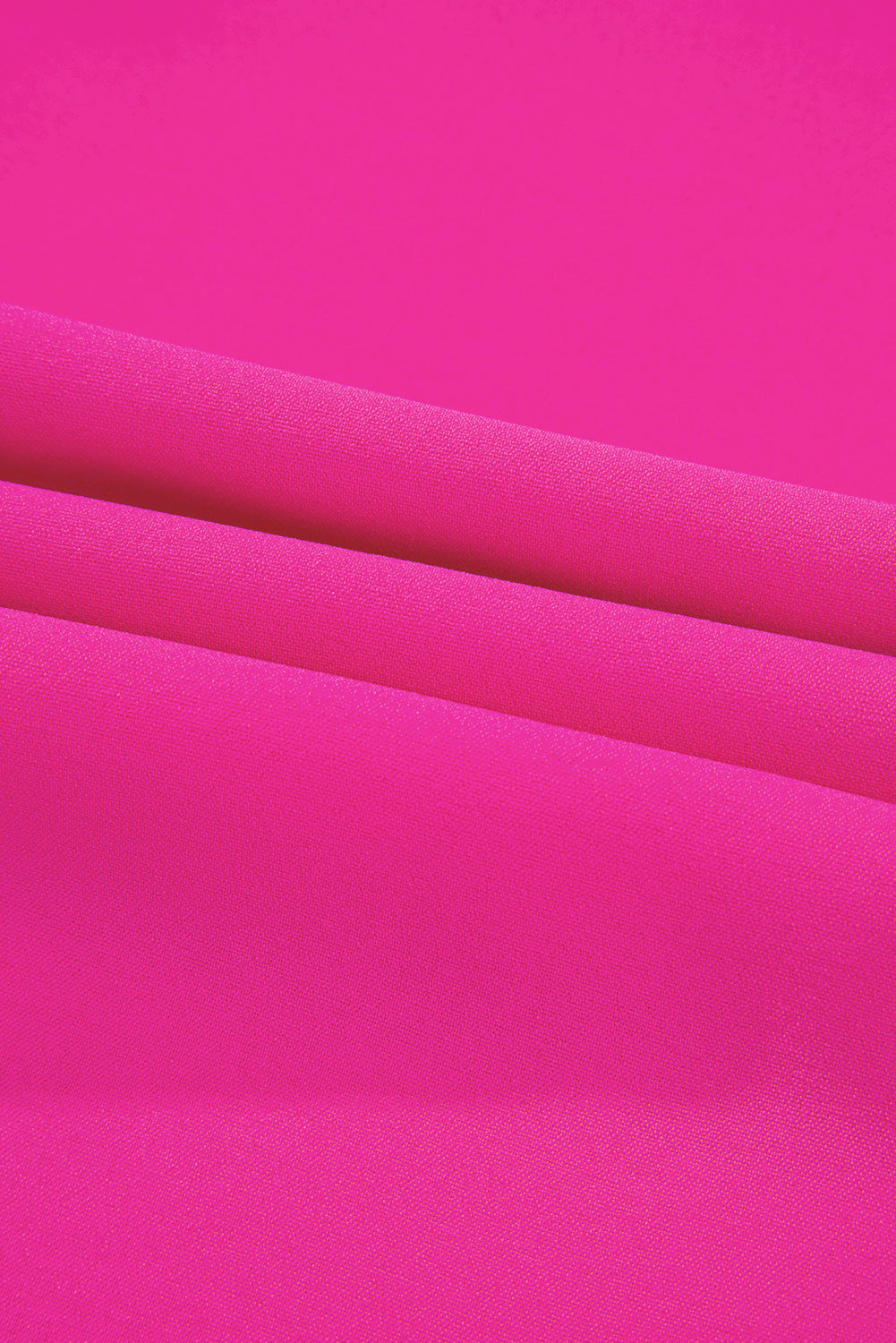 Bright Pink Seamed Back High Low Hem V Neck Cuffed Sleeve Plus Size Tee