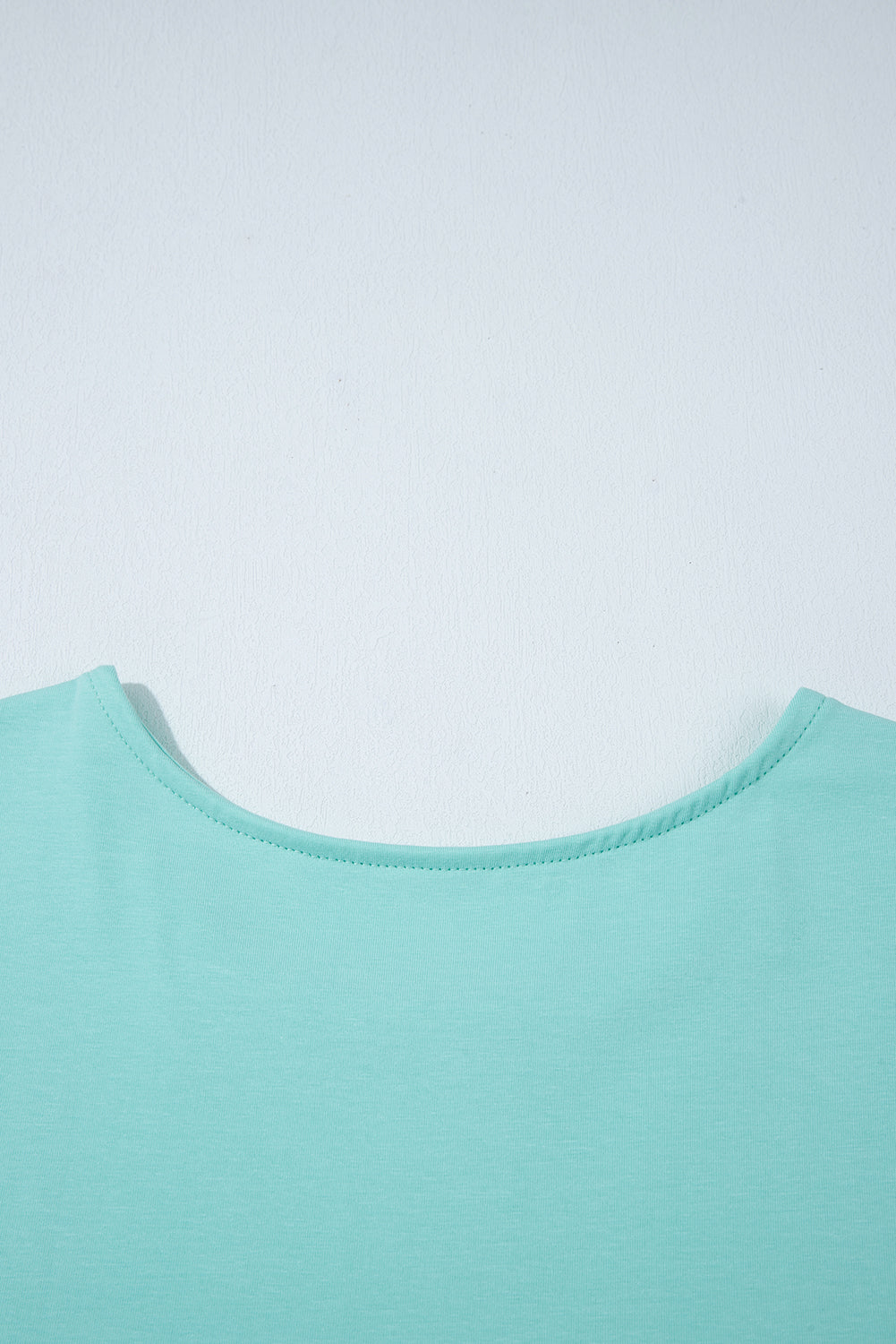 Mint Green Frilled Trim Crew Neck Loose Fit Mini Dress