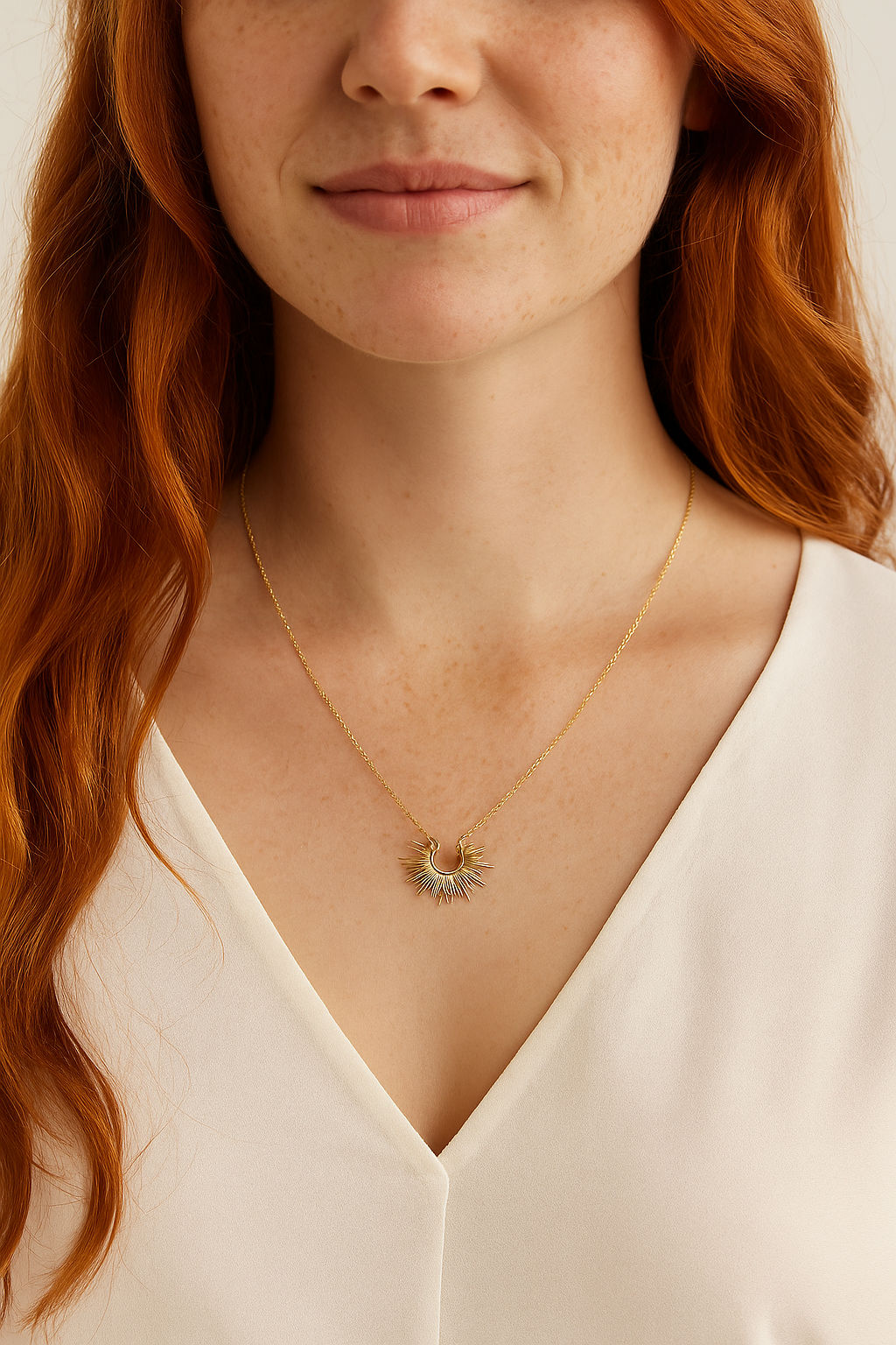 Gold Radiance Sunburst Necklace
